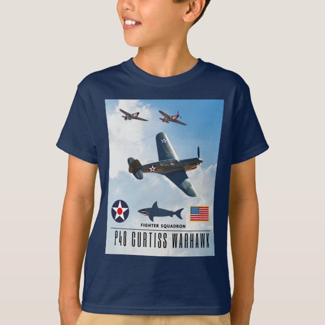 T-SHIRT P-40 CURTISS WARHAWK SQUADRON (Devant)