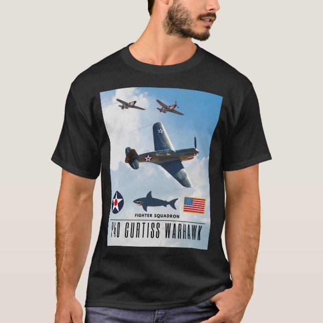 T-SHIRT P-40 CURTISS WARHAWK SQUADRON (Devant)