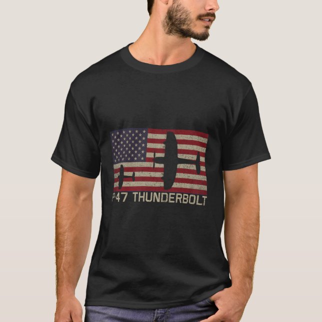 T-shirt P-47 Thunderbolt 2ème guerre mondiale Fighter Plan (Devant)