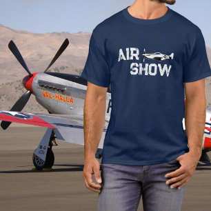 T-shirt P-51 Avion Ancien Combattant Militaire Spectacle A