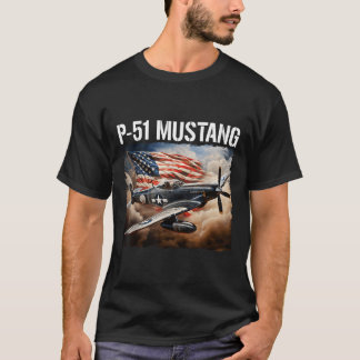T-shirt P-51 Mustang American 2ème guerre mondiale Fighter