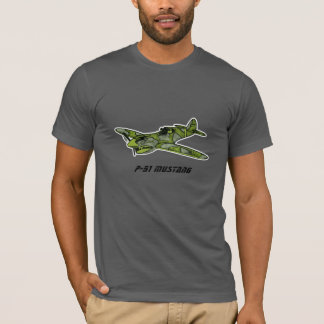 T-shirt P-51 Mustang Avion de chasse Camo Vintage