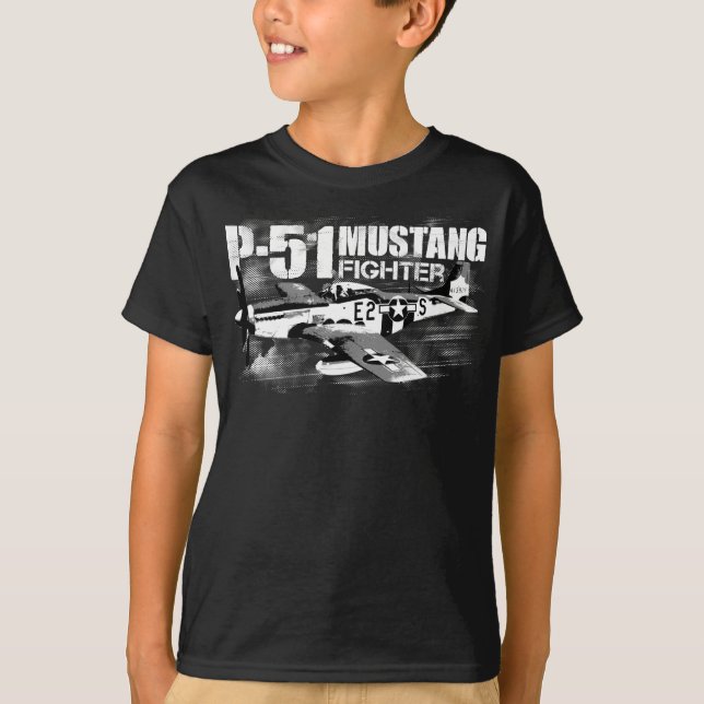 T-shirt P-51 Mustang Les pattes de base des enfants Confor (Devant)
