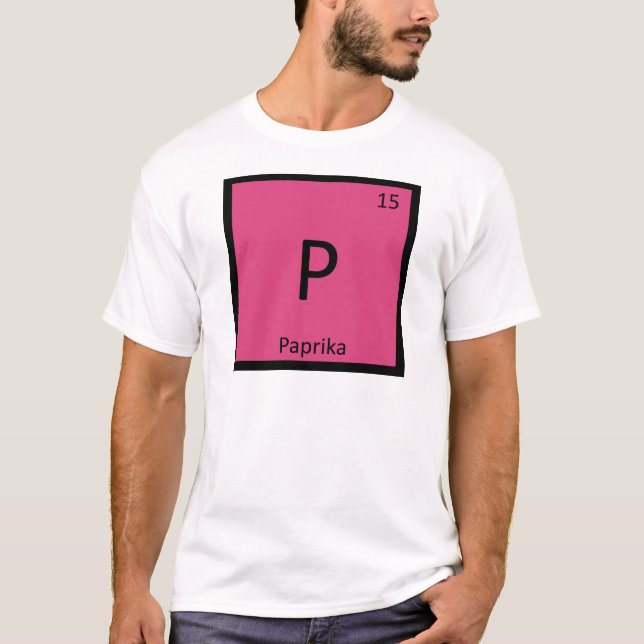 T-shirt P - Chimie de l'assaisonnement Paprika Symbole du  (Devant)