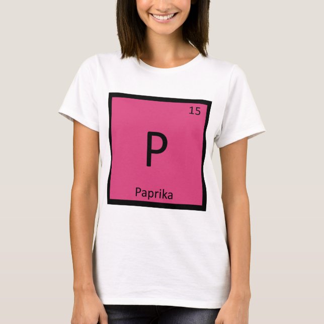 T-shirt P - Chimie de l'assaisonnement Paprika Symbole du  (Devant)