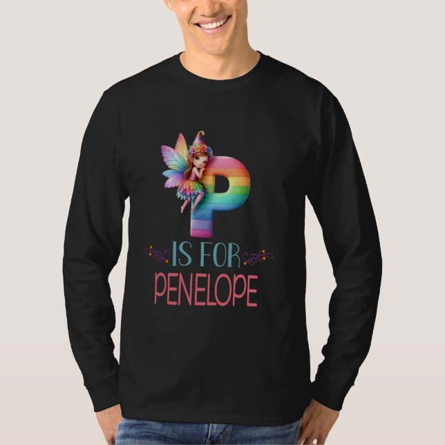 T-shirt P Est Pour Penelope Fairy Alphabet Nom (Devant)