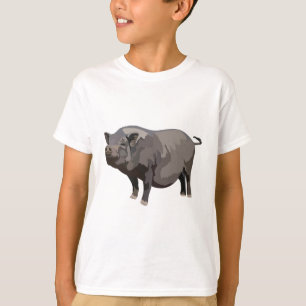 T-shirt P est pour Pot Bellied Pig.Pot Bellied Pig Illustr
