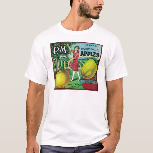 T-shirt P.M. Caisse LabelWatsonville, CA d'Apple (Devant)