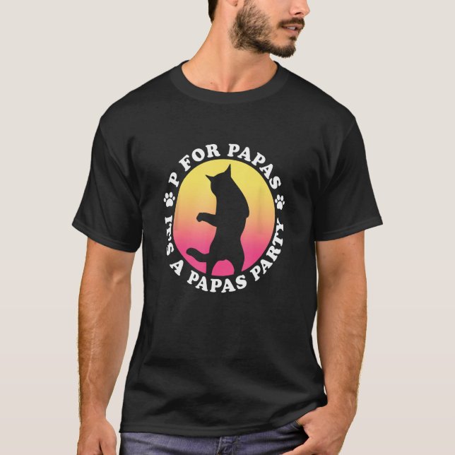 T-shirt p pour papas - c'est un chat dansant papas party (Devant)