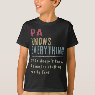 T-shirt Pa Know Everything - Grand-père Cadeau