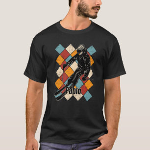 T-shirt Pablo Skiing Slopes Nom du skieur Vintage