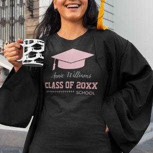 T-shirt Pac de diplôme rose Classe de Grad