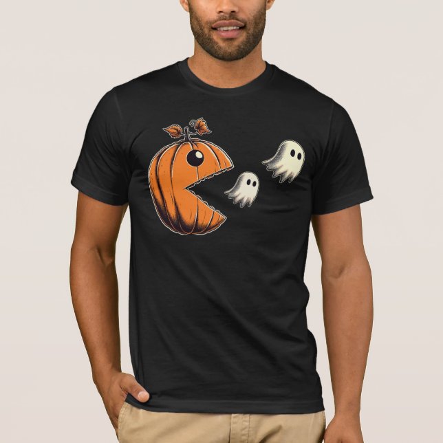 T-shirt PacBoo Citrouille Halloween Retro jeu vidéo (Devant)