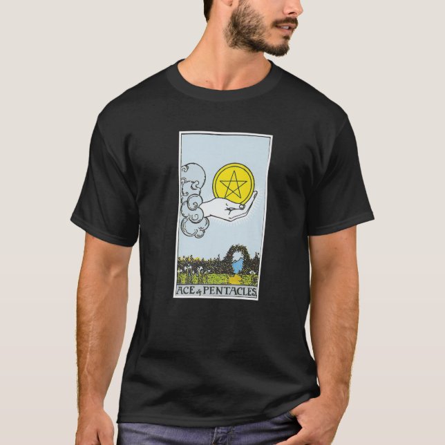 T-shirt Pace Pentacles Carte Tarot Croyances Occultes Divi (Devant)
