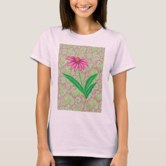 T-SHIRT PÂCHES ROSES ECHINACEA