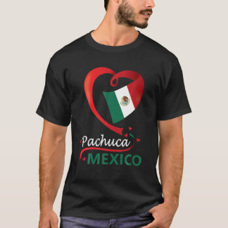 T-shirt Pachuca Hidalgo Mexique Drapeau cardiaque Mexicana