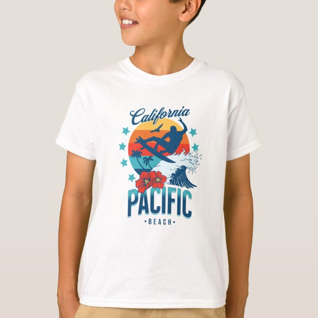 T-shirt Pacific Beach California surf (Devant)