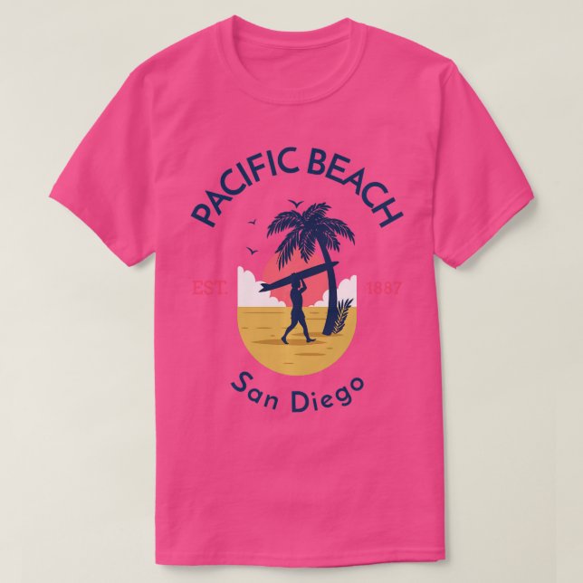 T-shirt Pacific Beach San Diego Californie Surf Souveni (Design devant)