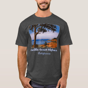 T-shirt Pacific Coast Highway One California Retro