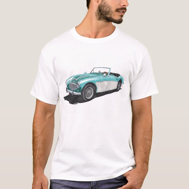 T-shirt 'Pacific Green' Austin Healey 100-6 (Devant)