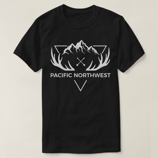 T-shirt Pacific Northwest   Cool PNW Mountain Deer Gift Pu (Design devant)