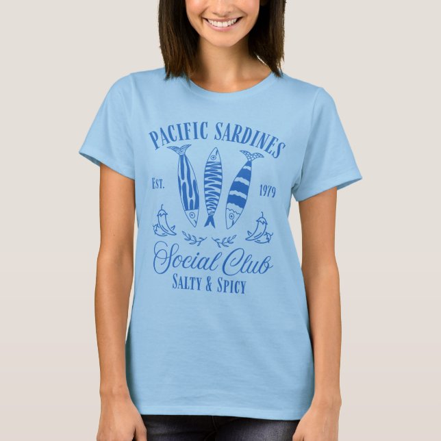 T-shirt Pacific Sardines Social Club Poisson Vintage (Devant)