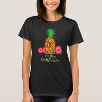 T-shirt Pacifica California Ca Pineappal Floral