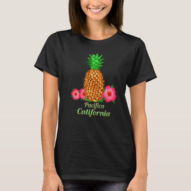 T-shirt Pacifica California Ca Pineappal Floral (Devant)