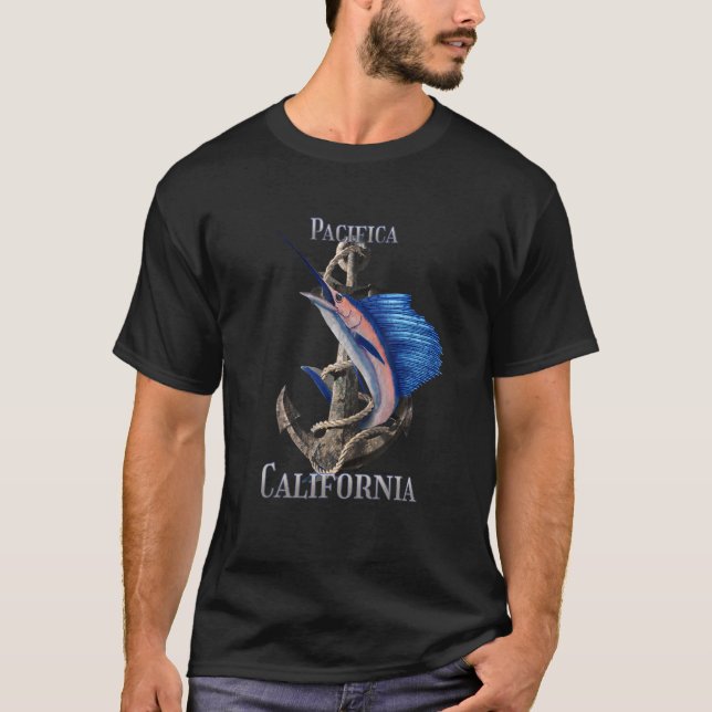 T-shirt Pacifique Californie Espadon Marlin Océan Pêche (Devant)