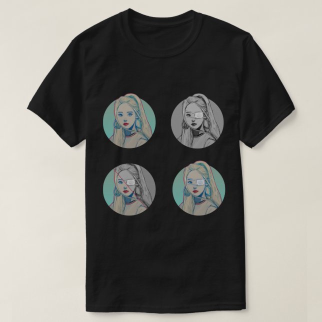 T-shirt (pack autocollant) jinsoul cercle oeil impair Stic (Design devant)