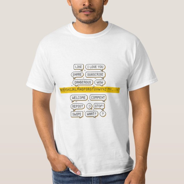 T-shirt Pack de bulles de parole Pixel – Phrases des média (Devant)