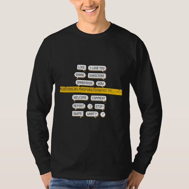 T-shirt Pack de bulles de parole Pixel – Phrases rétro des (Devant)