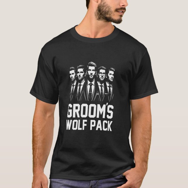 T-shirt Pack de loups des garçons d'honneur Enterrement de (Devant)