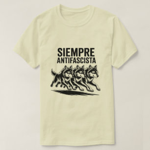 T-shirt Pack de loups Siempre Antifascista conception anti