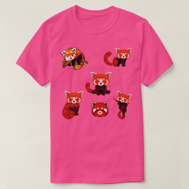 T-shirt Pack Sticker Panda Rouge Enfants (Design devant)