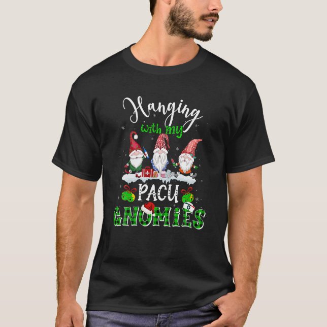 T-shirt Pacu Nurse Christmas Crew Nurse Tree Buffalo Plaid (Devant)
