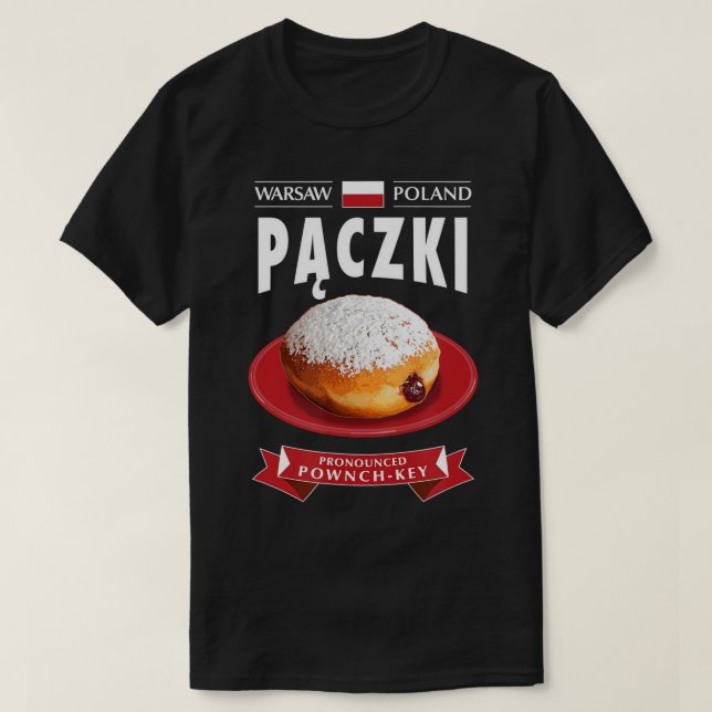 T-shirt Paczki Day Pologne Frit Icaille Rempli de Donut Fa (Design devant)