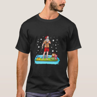 T-shirt Paddle Board Hawaiian Christmas Santa Claus Mele