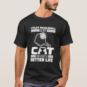 T-shirt Paddle Cat Sport Pickle Ball Pickleball