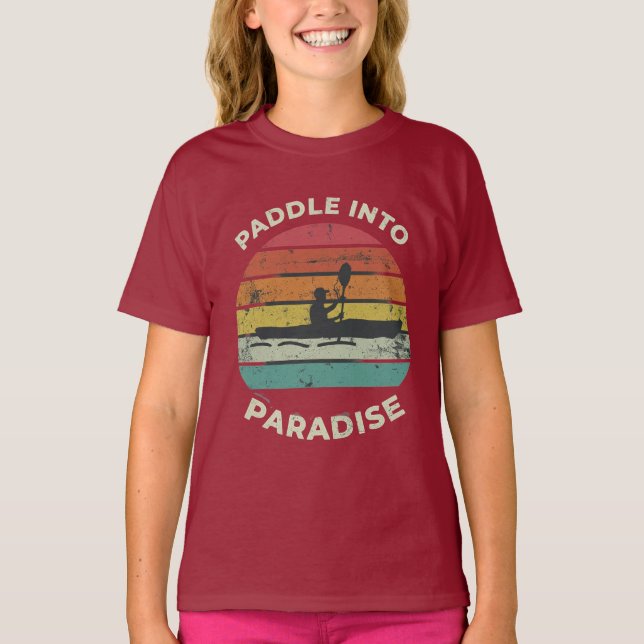 T-shirt "Paddle into Paradise." en couleur : (Devant)
