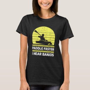 T-shirt Paddle Kayak Vintage Rétro Plus vite J'entends Ban