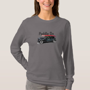 T-shirt Paddle On Classic Car Design - Femme Basic Long