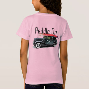 T-Shirt Paddle On Classic Car Design - Girls' Fine Jersey
