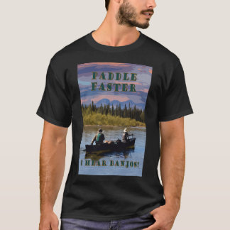 T-shirt Paddle plus rapide amusant affiche de voyage