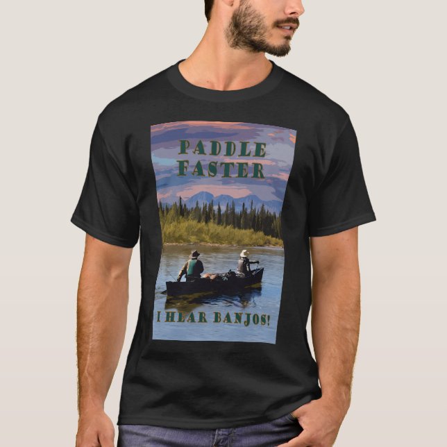 T-shirt Paddle plus rapide amusant affiche de voyage (Devant)
