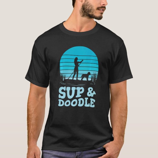 T-shirt Paddleboard Chien SUP & Doodle (Devant)