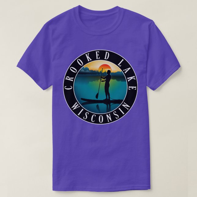 T-shirt Paddleboard Crooked Lake Wisconsin (Design devant)