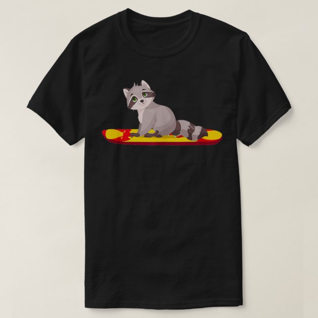 T-shirt Paddleboard Funny Raccoon Animal Vintage Paddle (Design devant)
