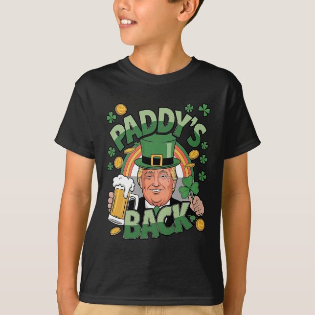 T-shirt Paddy's Back Trump Funny St. Patrick's Day Shamroc (Devant)