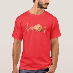 T-shirt Padel et Battement de coeur de bière Padel drôle p